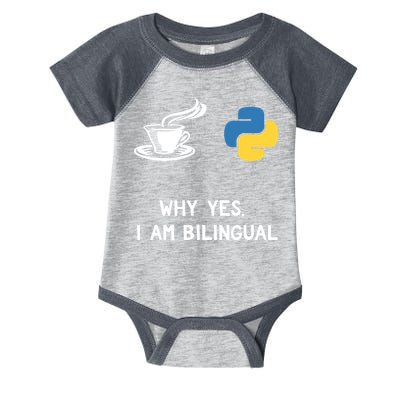 Funny Python Java Programmer Bilingual Coder Gift Tee Infant Baby Jersey Bodysuit