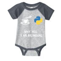 Funny Python Java Programmer Bilingual Coder Gift Tee Infant Baby Jersey Bodysuit