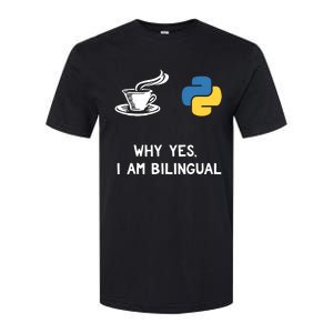 Funny Python Java Programmer Bilingual Coder Gift Tee Softstyle CVC T-Shirt