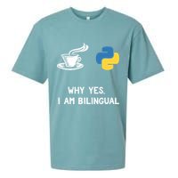 Funny Python Java Programmer Bilingual Coder Gift Tee Sueded Cloud Jersey T-Shirt
