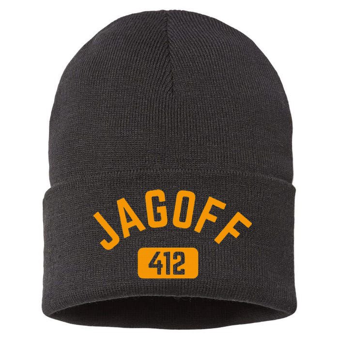 Funny Pittsburgh Jagoff 412 Steel City Pennsylvania Home Sustainable Knit Beanie