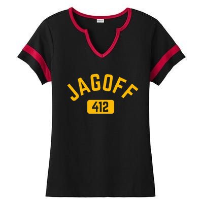 Funny Pittsburgh Jagoff 412 Steel City Pennsylvania Home Ladies Halftime Notch Neck Tee