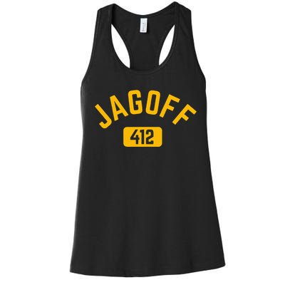 Funny Pittsburgh Jagoff 412 Steel City Pennsylvania Home Women's Racerback Tank