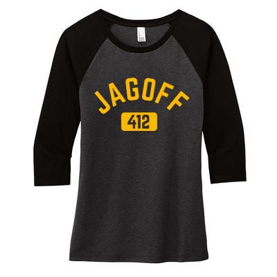 Funny Pittsburgh Jagoff 412 Steel City Pennsylvania Home Women's Tri-Blend 3/4-Sleeve Raglan Shirt