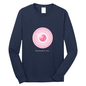 Fun Pickleball, Just One More Game Pink, Pickleball For Life Long Sleeve Shirt