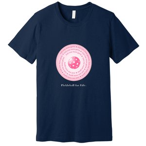 Fun Pickleball, Just One More Game Pink, Pickleball For Life Premium T-Shirt