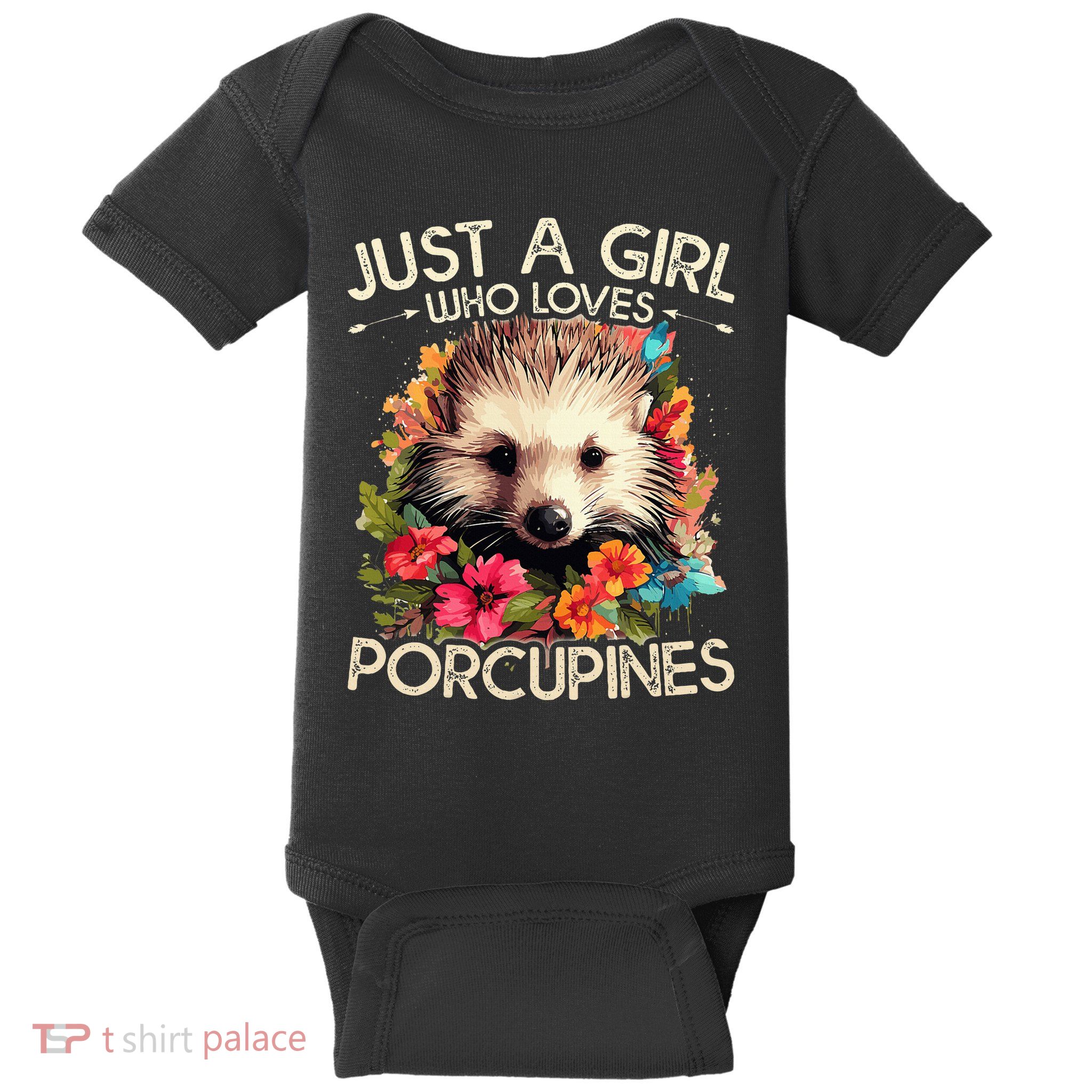Floral Porcupine Just A Girl Who Loves Porcupines Baby Bodysuit
