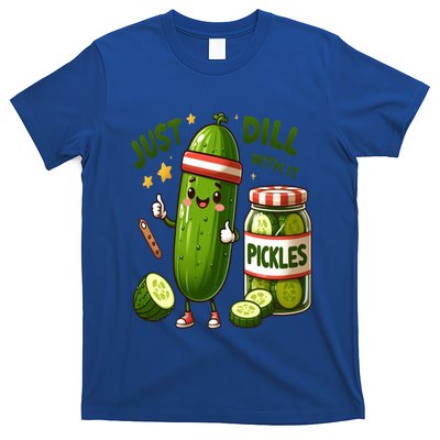 Funny Pickle Just Dill With It Cucumber Exercise Design Gift T-Shirt