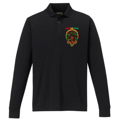 Funny Proud Juneteenth Black Magic Black History Month Performance Long Sleeve Polo