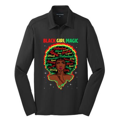 Funny Proud Juneteenth Black Magic Black History Month Silk Touch Performance Long Sleeve Polo