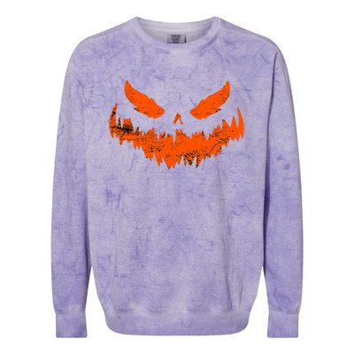 Funny Pumpkin Jack O Lantern Scary Pumpkin Face Halloween Colorblast Crewneck Sweatshirt