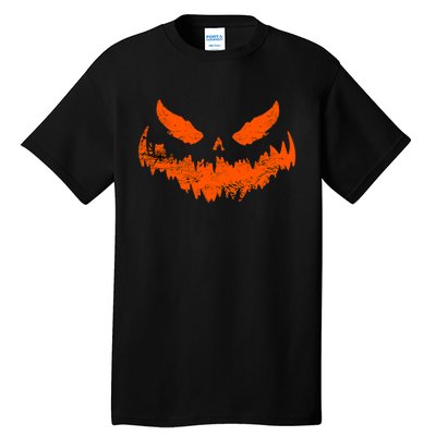 Funny Pumpkin Jack O Lantern Scary Pumpkin Face Halloween Tall T-Shirt