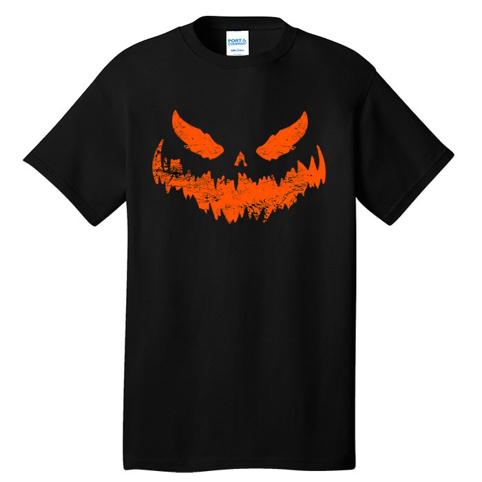 Funny Pumpkin Jack O Lantern Scary Pumpkin Face Halloween Tall T-Shirt