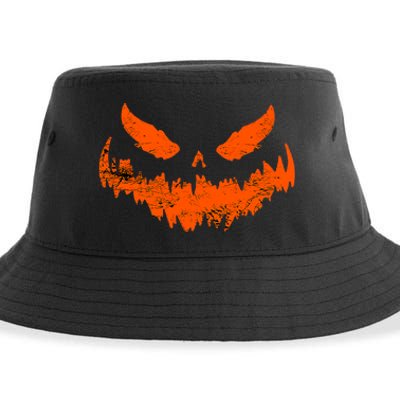 Funny Pumpkin Jack O Lantern Scary Pumpkin Face Halloween Sustainable Bucket Hat