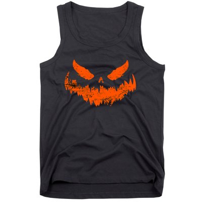 Funny Pumpkin Jack O Lantern Scary Pumpkin Face Halloween Tank Top