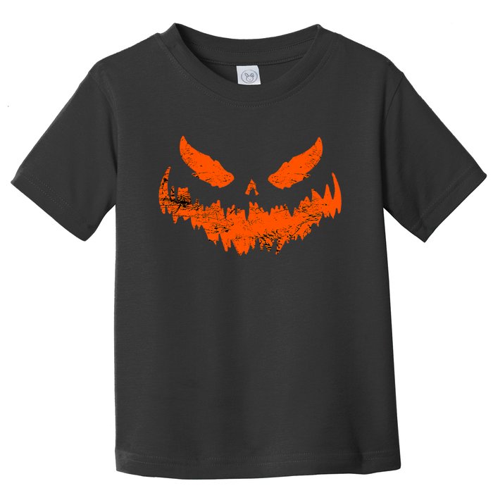 Funny Pumpkin Jack O Lantern Scary Pumpkin Face Halloween Toddler T-Shirt