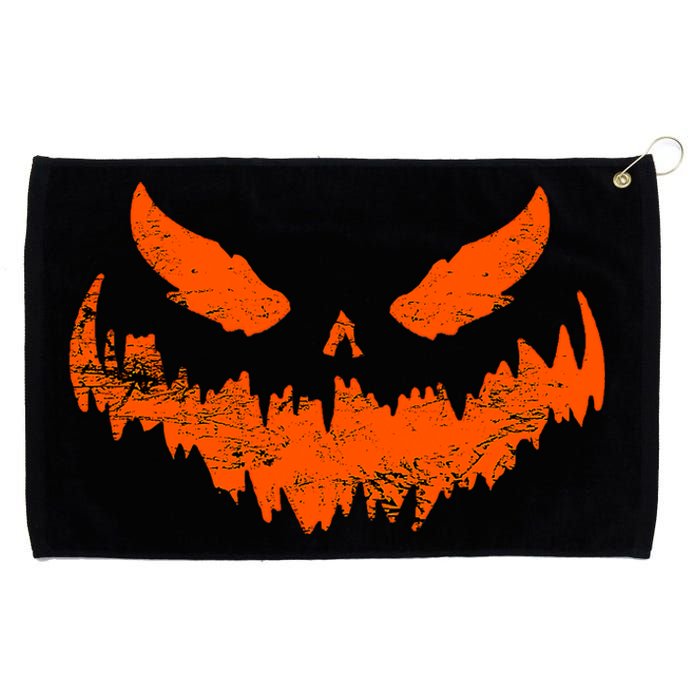 Funny Pumpkin Jack O Lantern Scary Pumpkin Face Halloween Grommeted Golf Towel