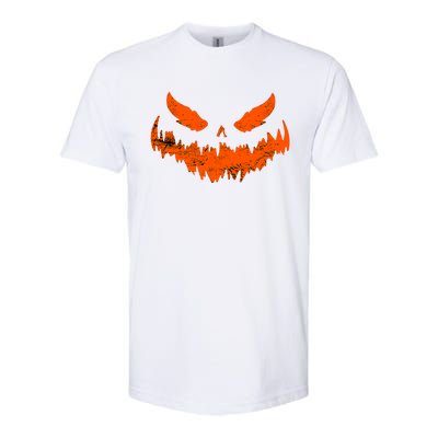 Funny Pumpkin Jack O Lantern Scary Pumpkin Face Halloween Softstyle CVC T-Shirt