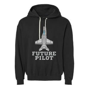 Future Pilot Jet Aviation Fighter Plane Airplane Pilot Garment-Dyed Fleece Hoodie