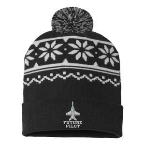 Future Pilot Jet Aviation Fighter Plane Airplane Pilot USA-Made Snowflake Beanie