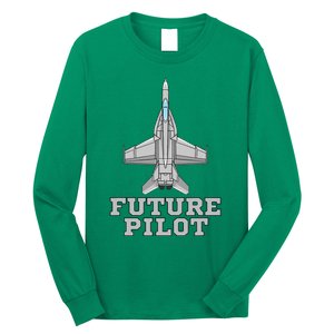 Future Pilot Jet Aviation Fighter Plane Airplane Pilot Long Sleeve Shirt