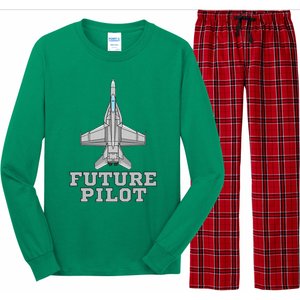 Future Pilot Jet Aviation Fighter Plane Airplane Pilot Long Sleeve Pajama Set