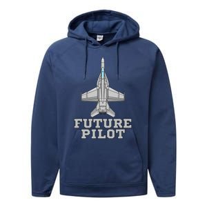 Future Pilot Jet Aviation Fighter Plane Airplane Pilot Performance Fleece Hoodie