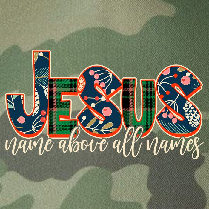 Festive Patten Jesus Name Above All Names Legacy Tie Dye Trucker Hat