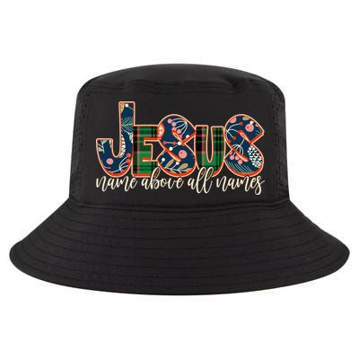 Festive Patten Jesus Name Above All Names Cool Comfort Performance Bucket Hat