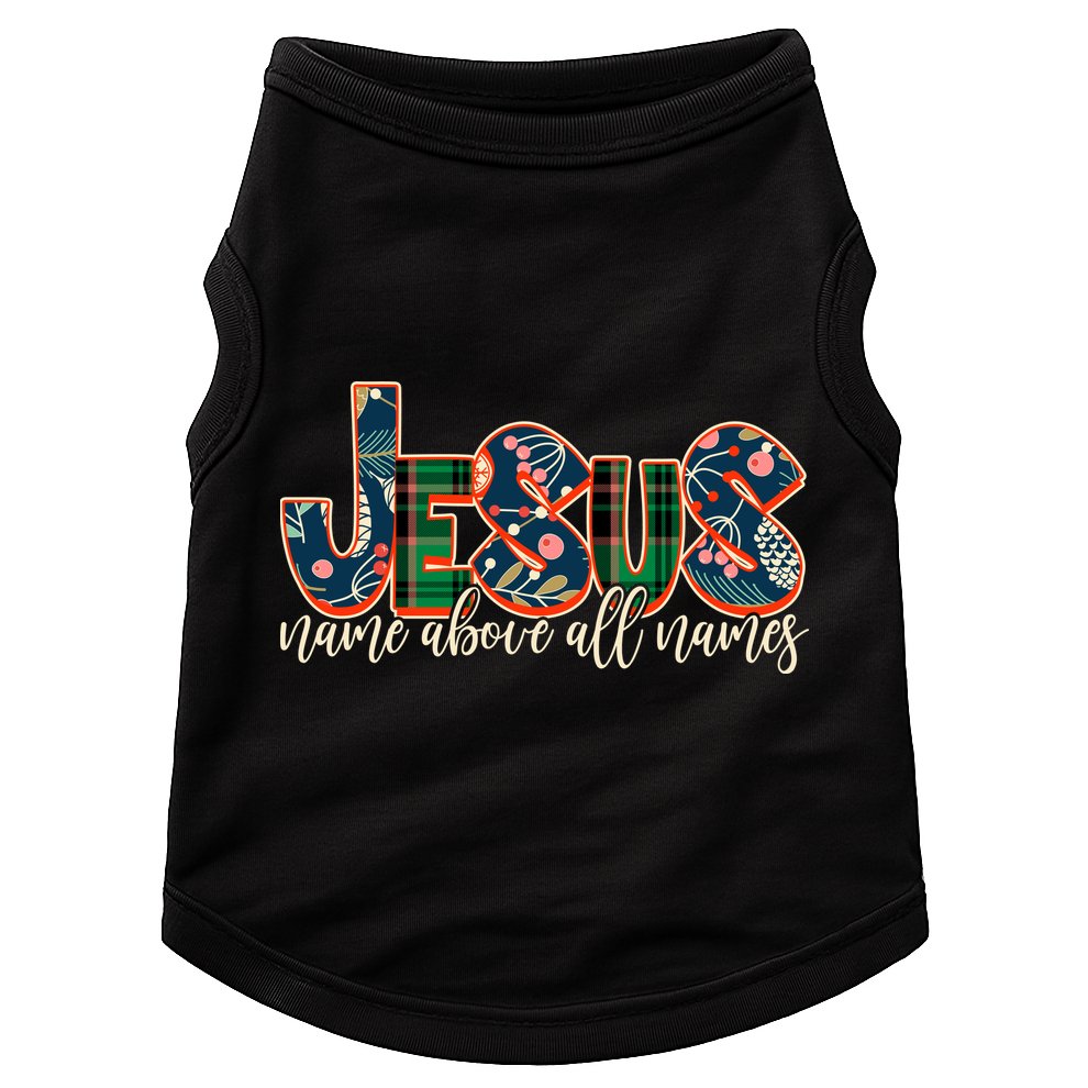Festive Patten Jesus Name Above All Names Doggie Tank