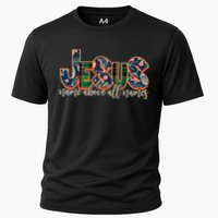 Festive Patten Jesus Name Above All Names Performance Shirt
