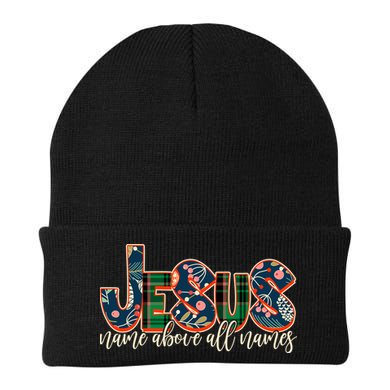 Festive Patten Jesus Name Above All Names Beanie