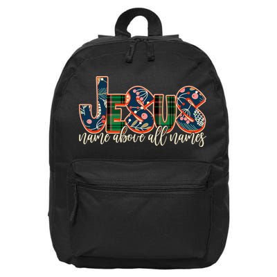 Festive Patten Jesus Name Above All Names 16 in Basic Backpack