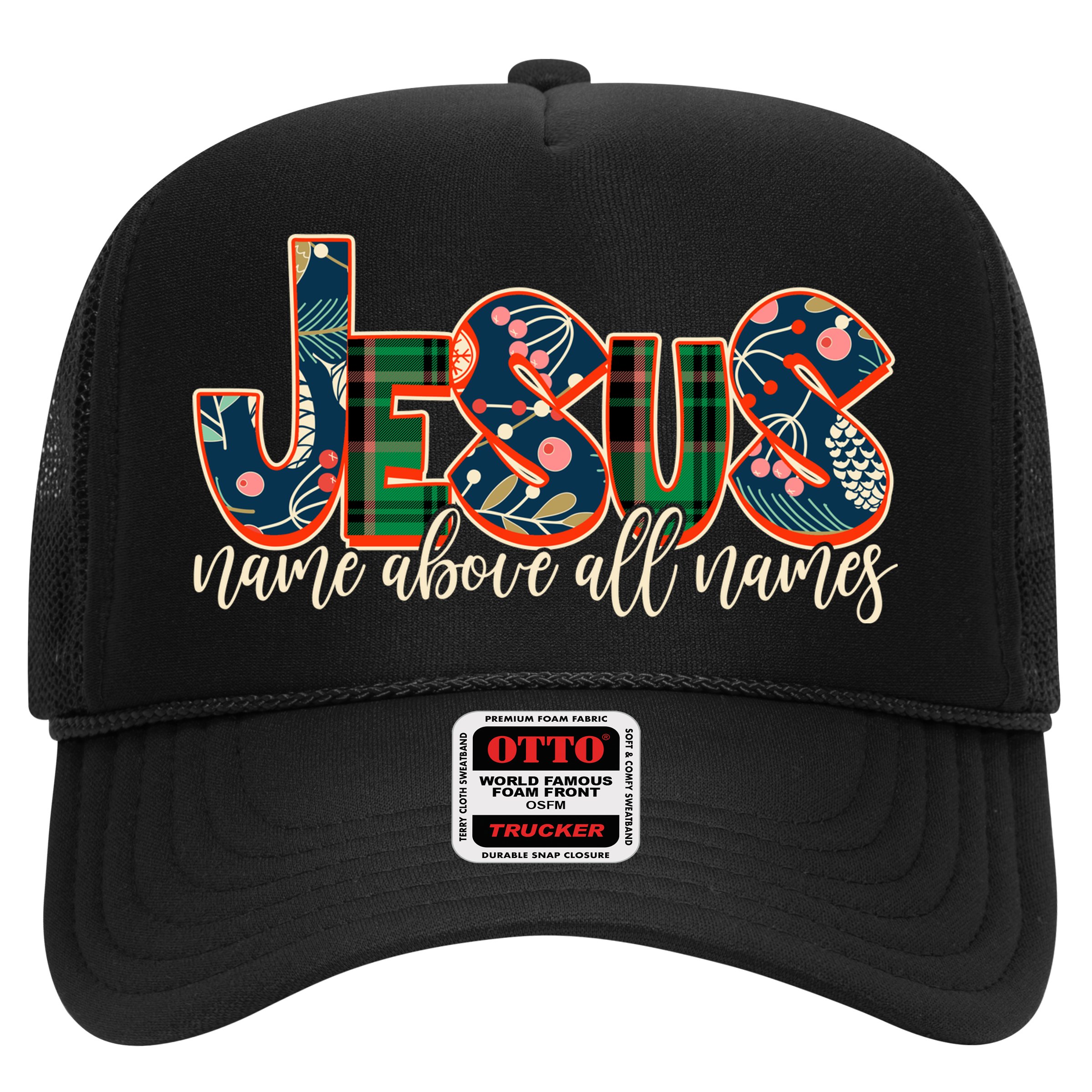 Festive Patten Jesus Name Above All Names Hat