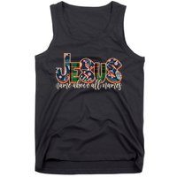 Festive Patten Jesus Name Above All Names Tank Top