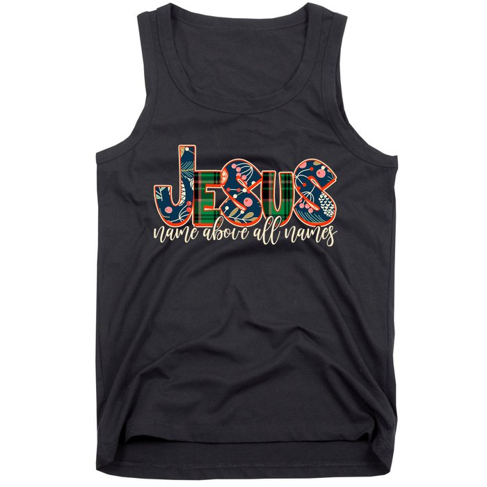 Festive Patten Jesus Name Above All Names Tank Top