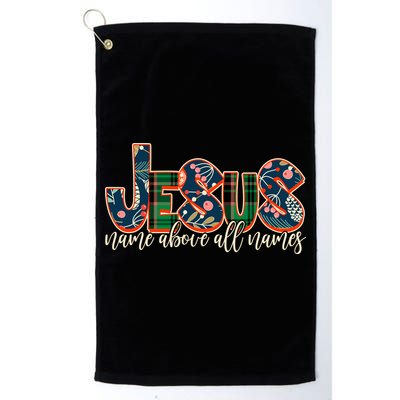 Festive Patten Jesus Name Above All Names Golf Towel