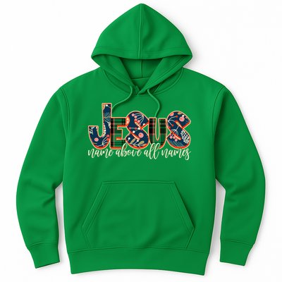 Festive Patten Jesus Name Above All Names Hoodie