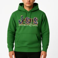 Festive Patten Jesus Name Above All Names Hoodie