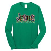 Festive Patten Jesus Name Above All Names Long Sleeve Shirt