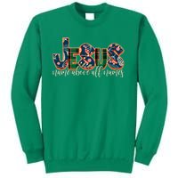 Festive Patten Jesus Name Above All Names Sweatshirt