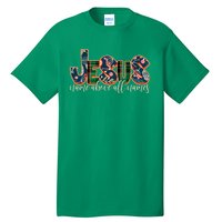 Festive Patten Jesus Name Above All Names Tall T-Shirt