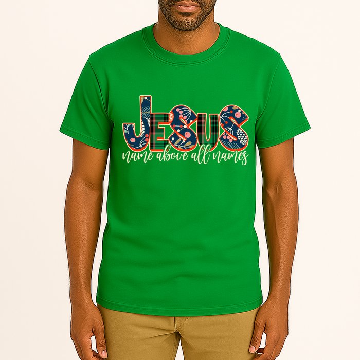 Festive Patten Jesus Name Above All Names Tall T-Shirt