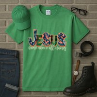 Festive Patten Jesus Name Above All Names Tall T-Shirt