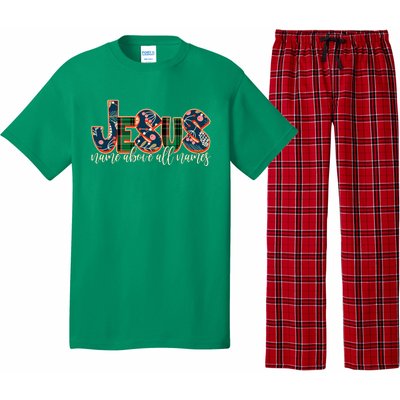 Festive Patten Jesus Name Above All Names Pajama Set