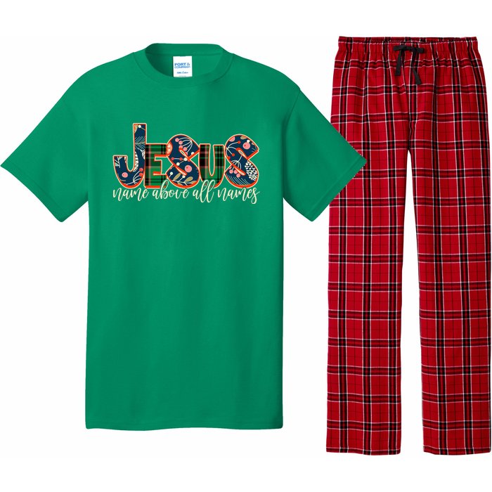 Festive Patten Jesus Name Above All Names Pajama Set