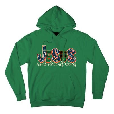 Festive Patten Jesus Name Above All Names Tall Hoodie