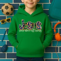 Festive Patten Jesus Name Above All Names Kids Hoodie