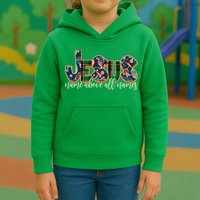 Festive Patten Jesus Name Above All Names Kids Hoodie