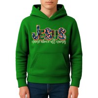 Festive Patten Jesus Name Above All Names Kids Hoodie